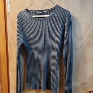 Ivanka Trump Charcoal Ribbed Sweater